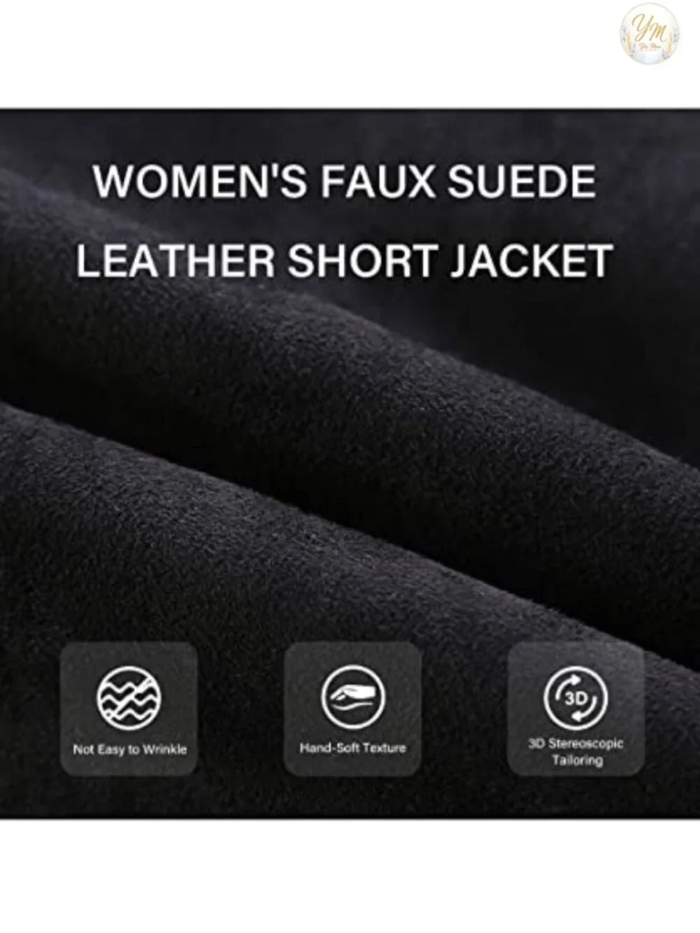 Faux Suede Moto Biker Jacket with Faux Fur Collar Women